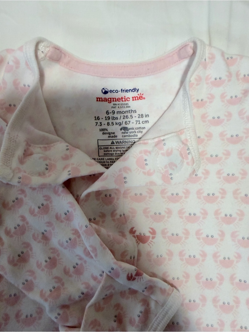 Magnetic Me Pink Crab Organic Cotton Pajama Set